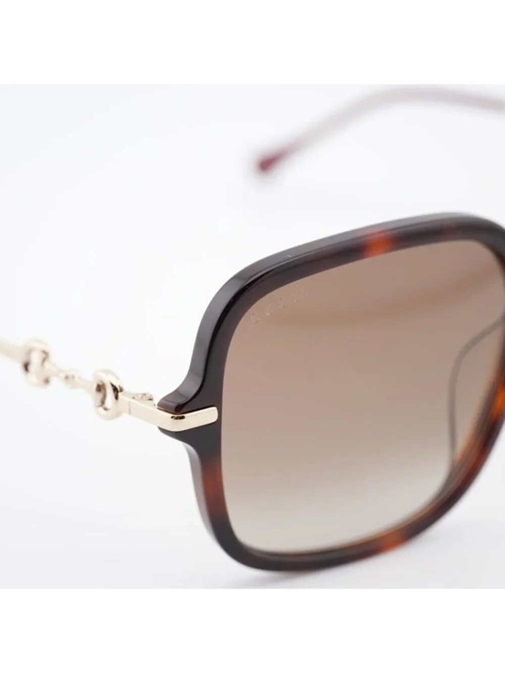 Gucci GG0884SA 002 Sunglasses Havana Square Frame, Brown Lenses